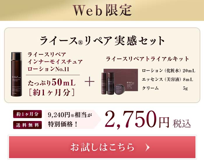 ライースリペア実感セット内容と価格